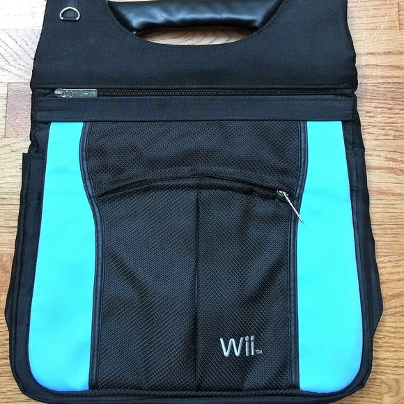Nintendo Other - Nintendo Wii Black Blue Carrying Case Travel Bag